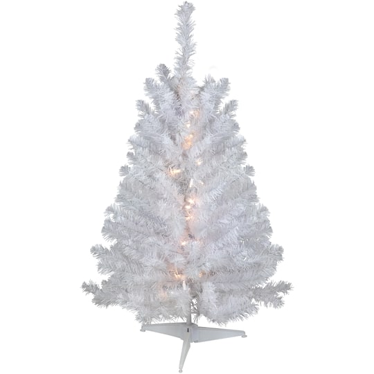 3Ft Pre-Lit Snow White Artificial Christmas Tree, Clear LED Lights By Northlight | 3 ft | Michaels®